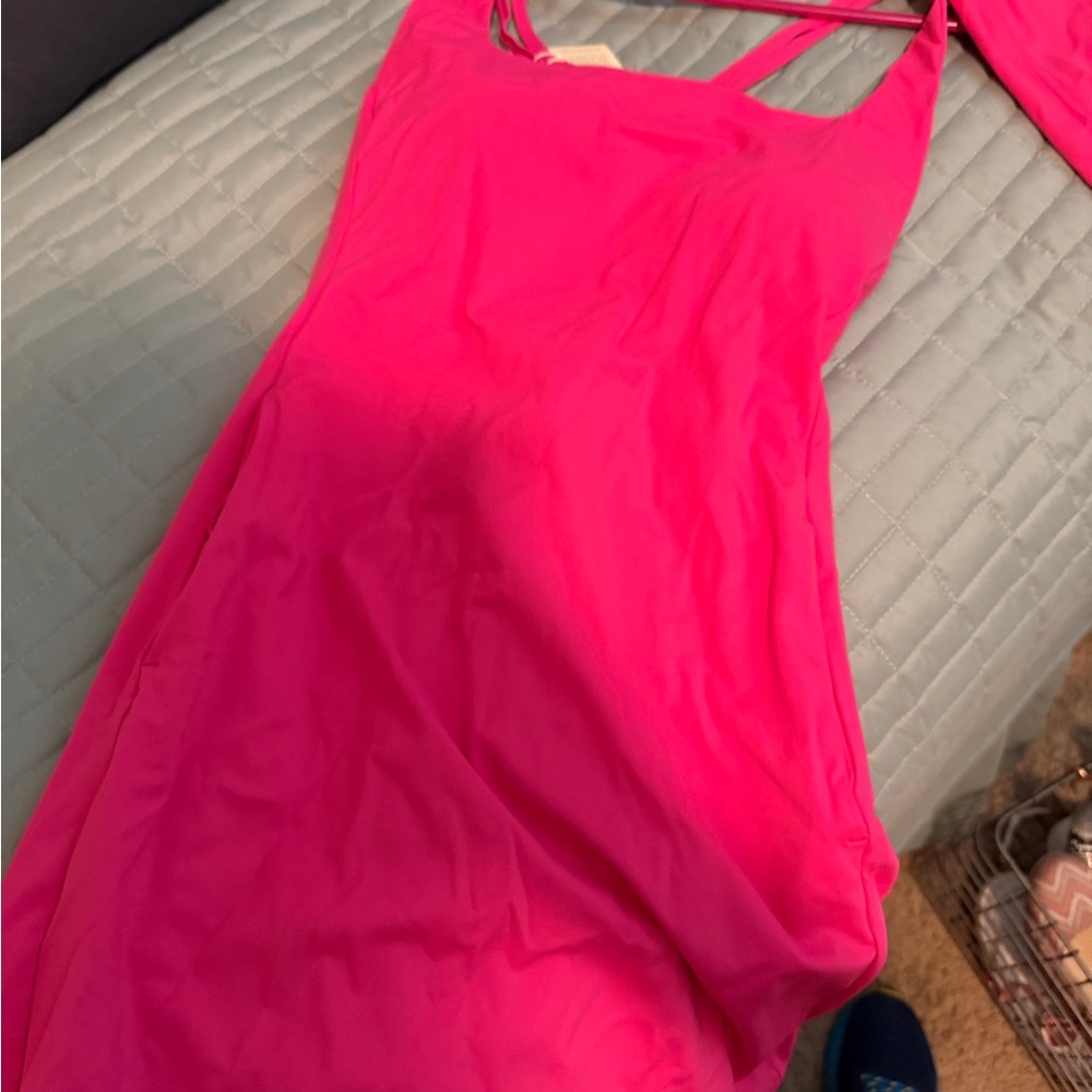 HALARA Hot Pink Tank Dress with shorts - Picture 8 of 10
